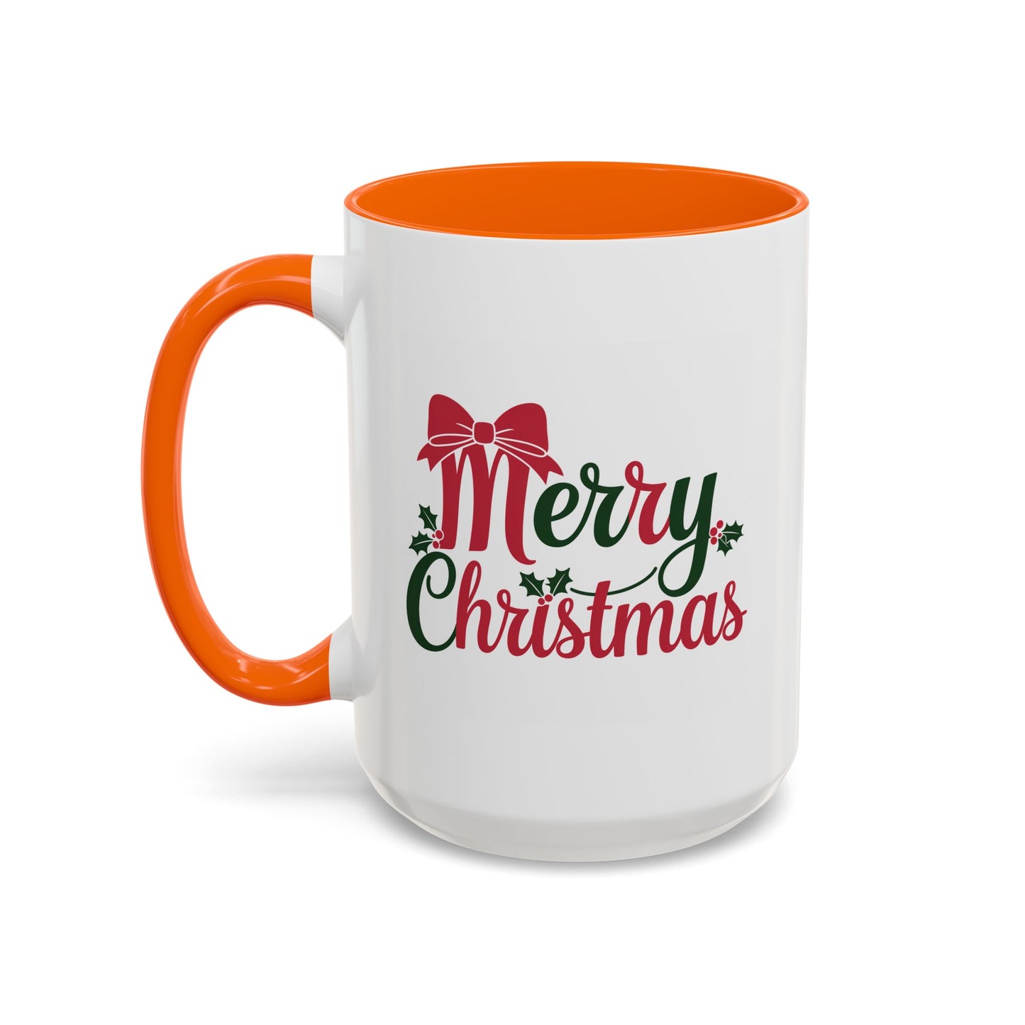 Christmas Mug - Merry Christmas Red & Green Text Bow