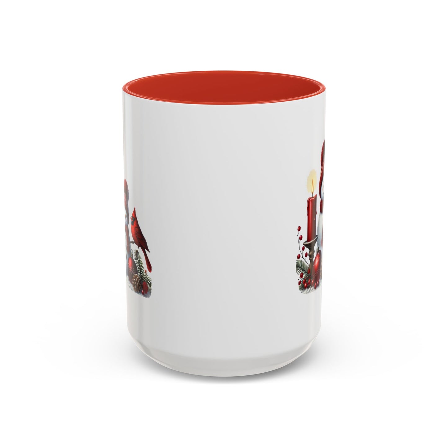 Christmas Mug - Burgundy Snowman Family