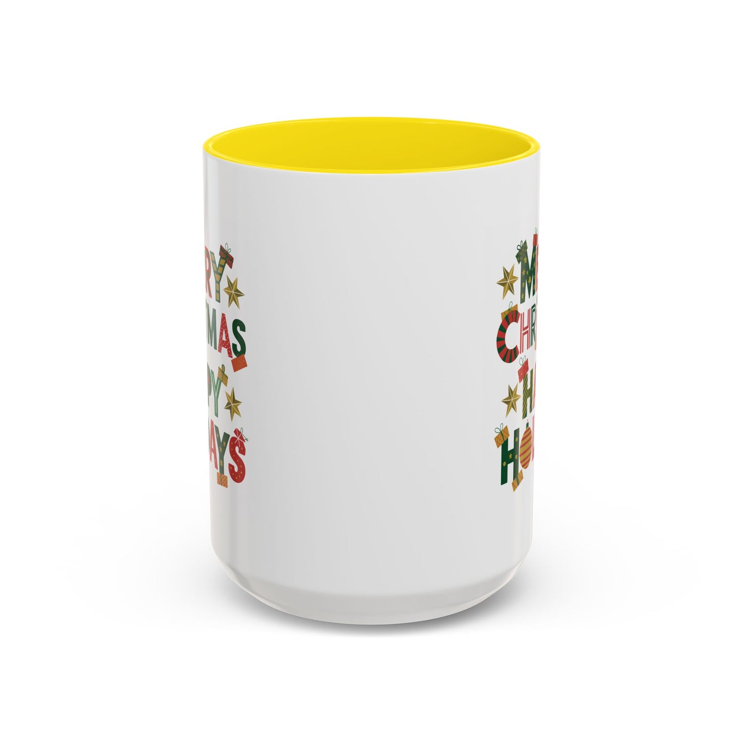 Christmas Mug - Merry Christmas Happy Holidays Decorative Text