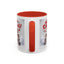 Christmas Mug - Merry Christmas Red Text Puppy Green & Red Top