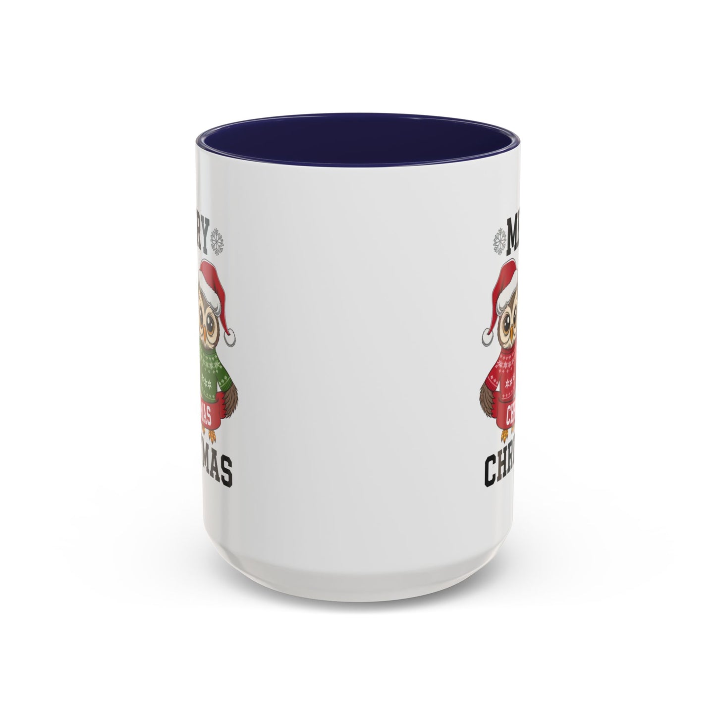 Christmas Mug - Merry Christmas Black Text Owls