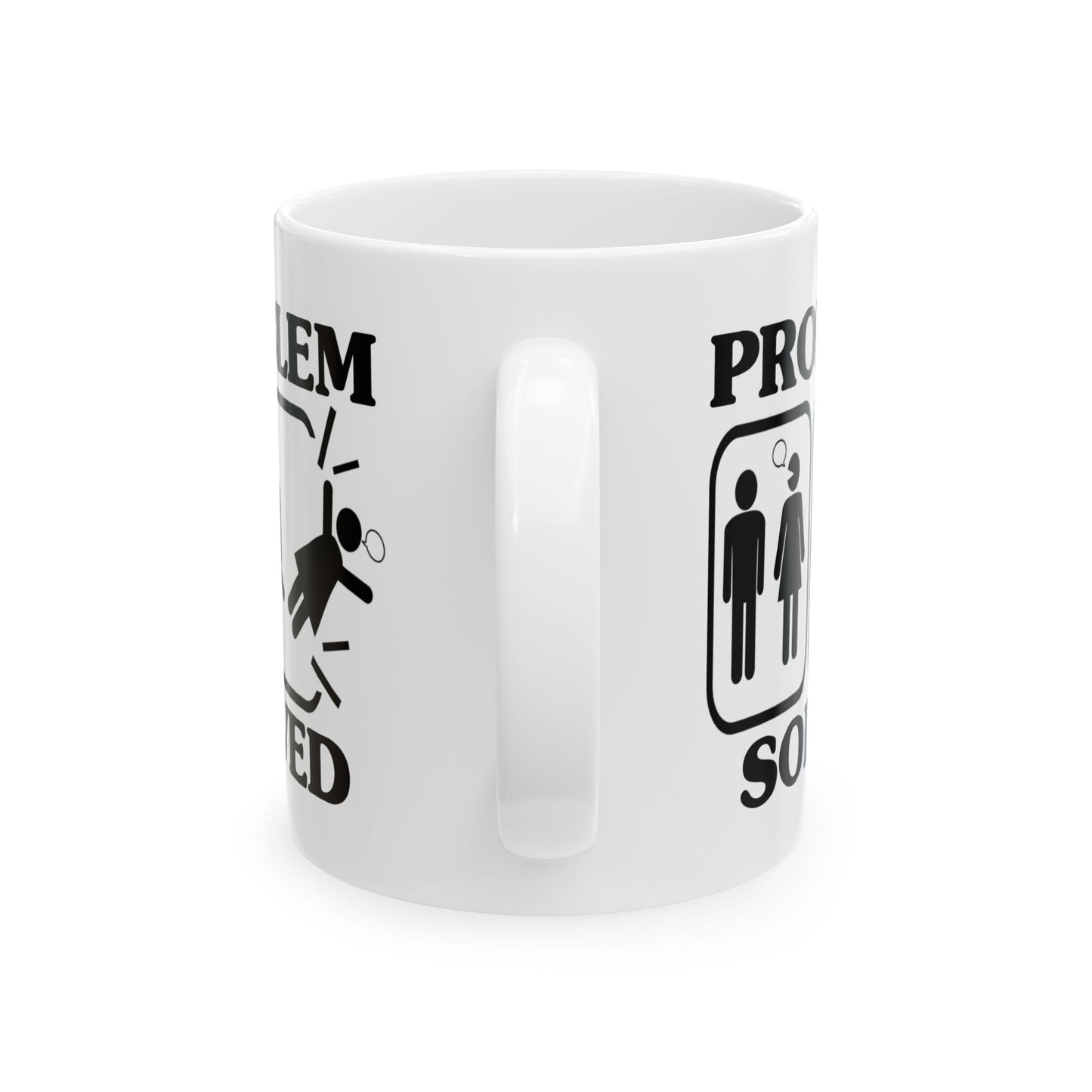 Humor Mug - Problem Solved - Boy Kicks Girl