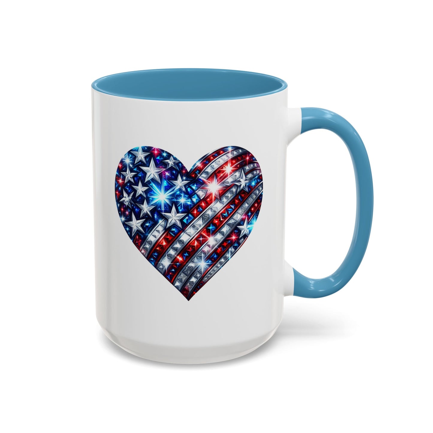4th of July Mug - USA Sparkle Heart