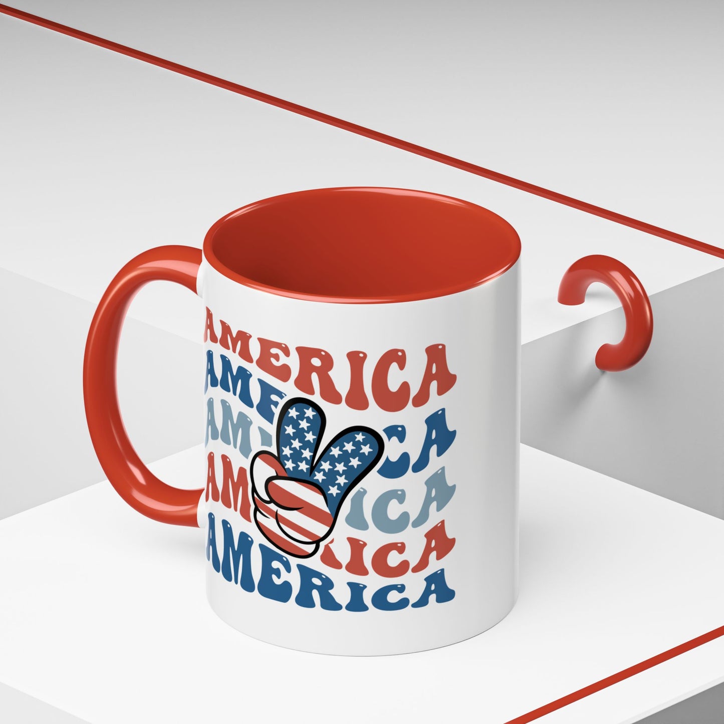 4th of July Mug - America peace Sign