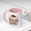 Christmas Mug - Grandma Claus Green Yellow & Red Text Hat Lights Stars
