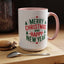 Christmas Mug - Merry Christmas and a Happy New Year Green & Red Text Trees Stars