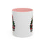 Christmas Mug - Merry Christmas White & Black Text Santa Trees Presents