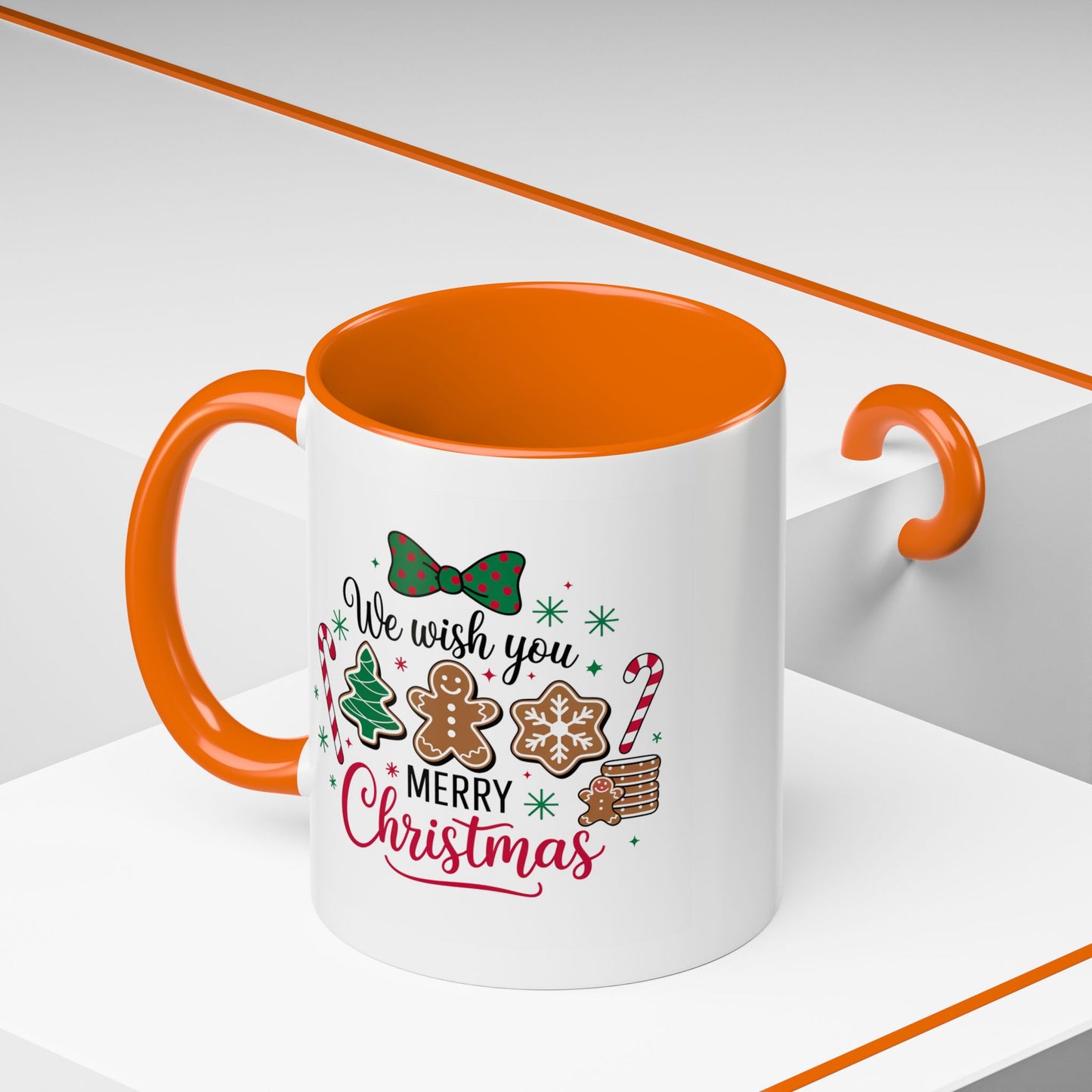 Christmas Mug - We Wish You a Merry Christmas Black & Red Text Cookies & Candy