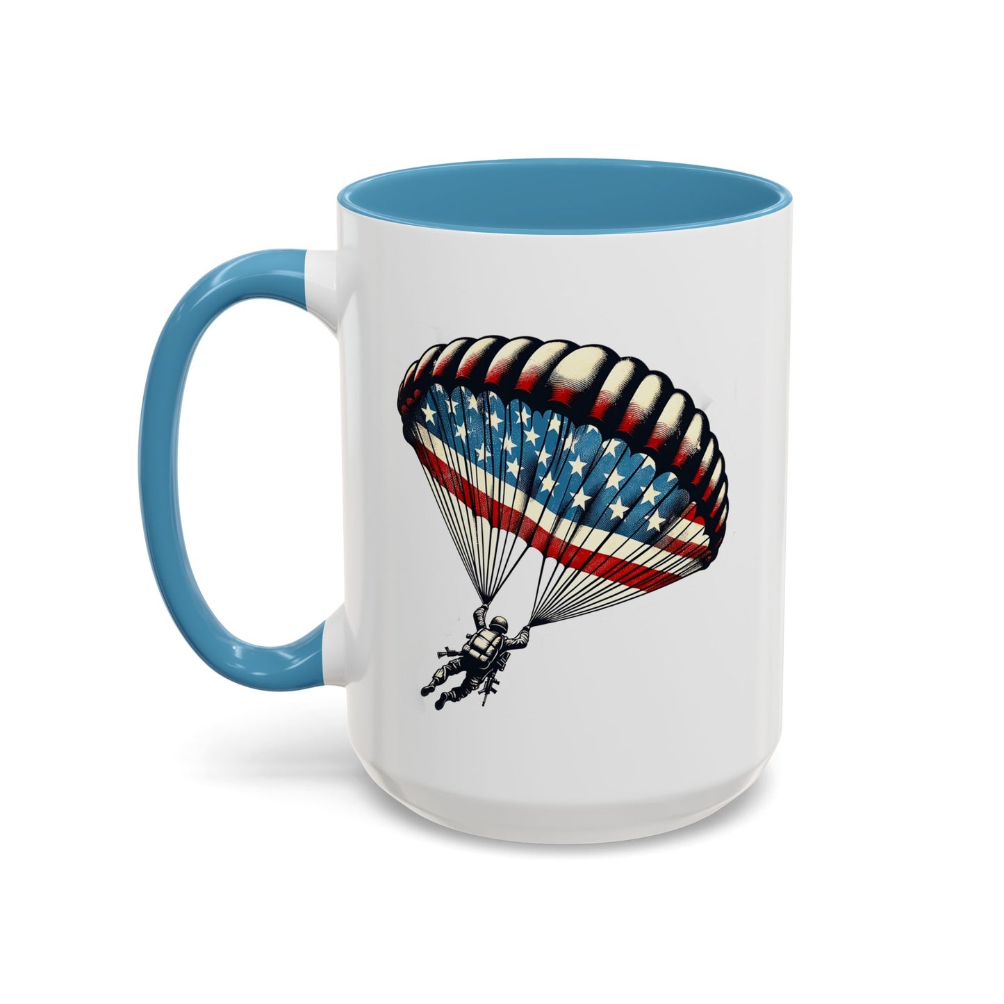 4th of July Mug - Airborne Soldier Parachute Flag
