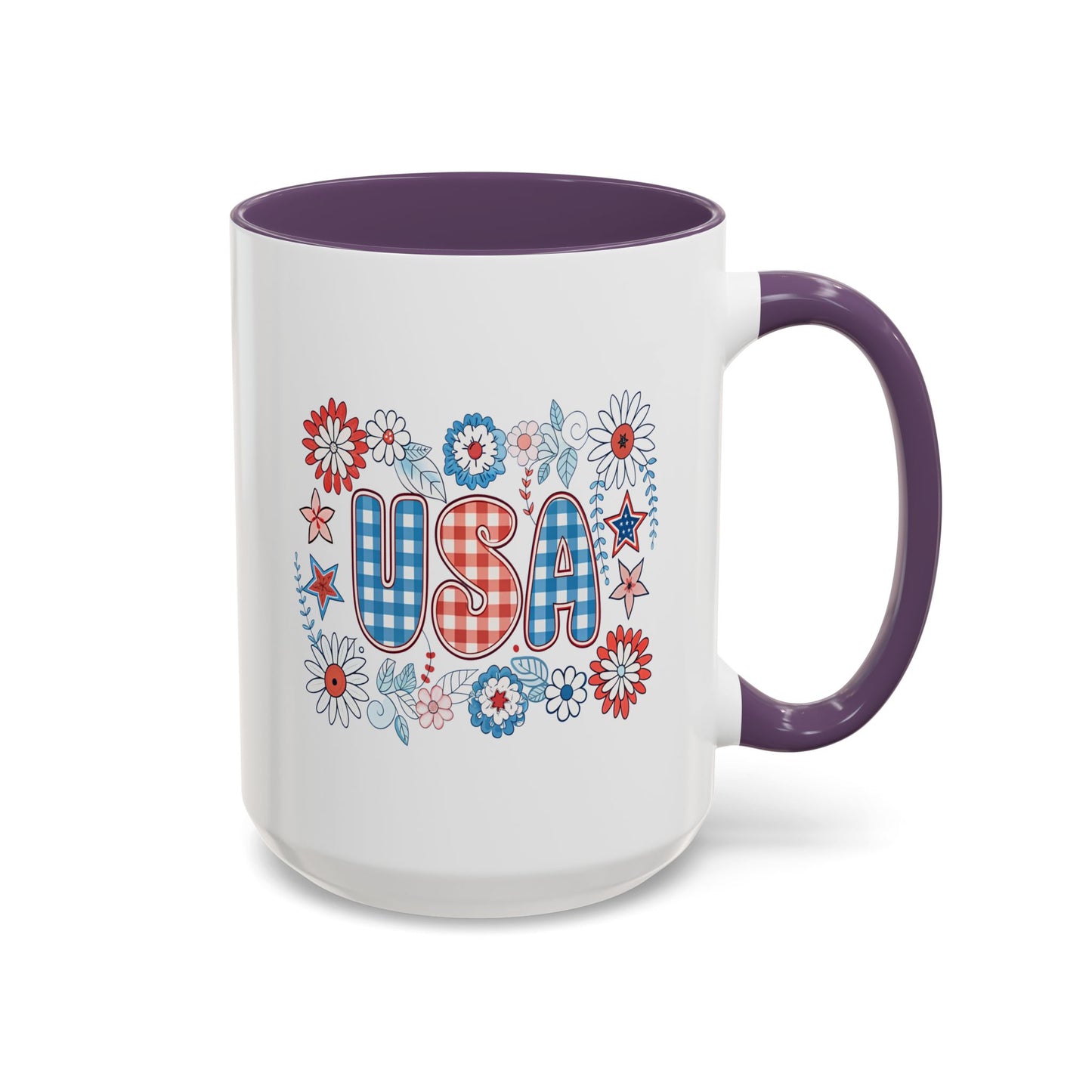4th of July Mug - USA Preppy Floral