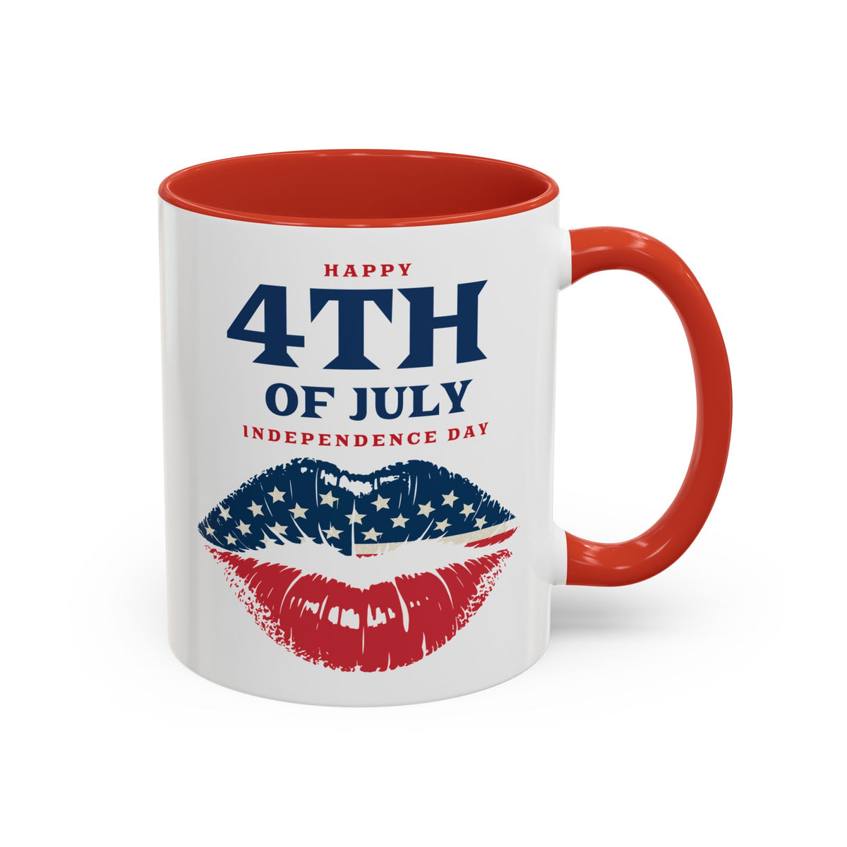 4th of July Mug - Happy 4th of July Flag Lips