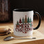 Christmas Mug - Merry Christmas Tartan Text Trees Presents