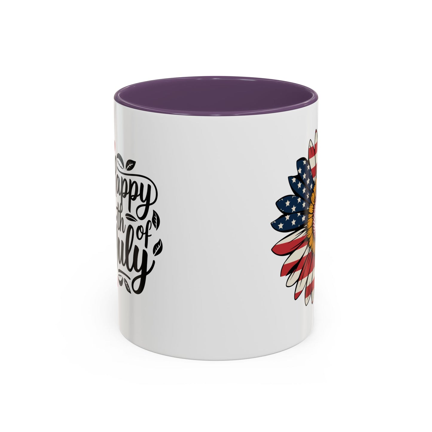 4th of July Mug - Happy 4th of July Sunflower USA Flag