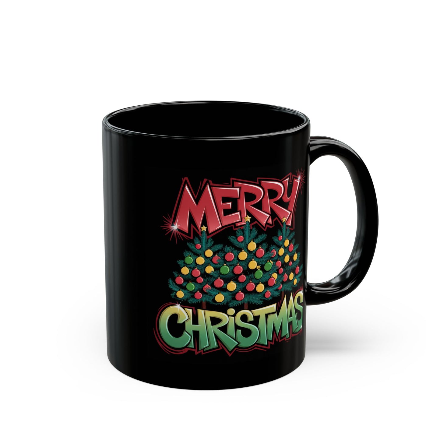 Christmas Mug - Merry Christmas Red & Green Graffiti