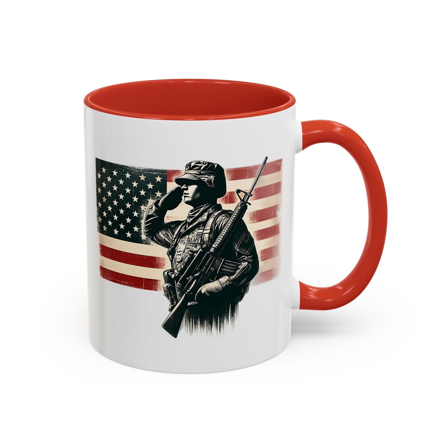 4th of July Mug - Soldier American Flag
