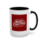 Christmas Mug - Merry Christmas White Text Maroon Background