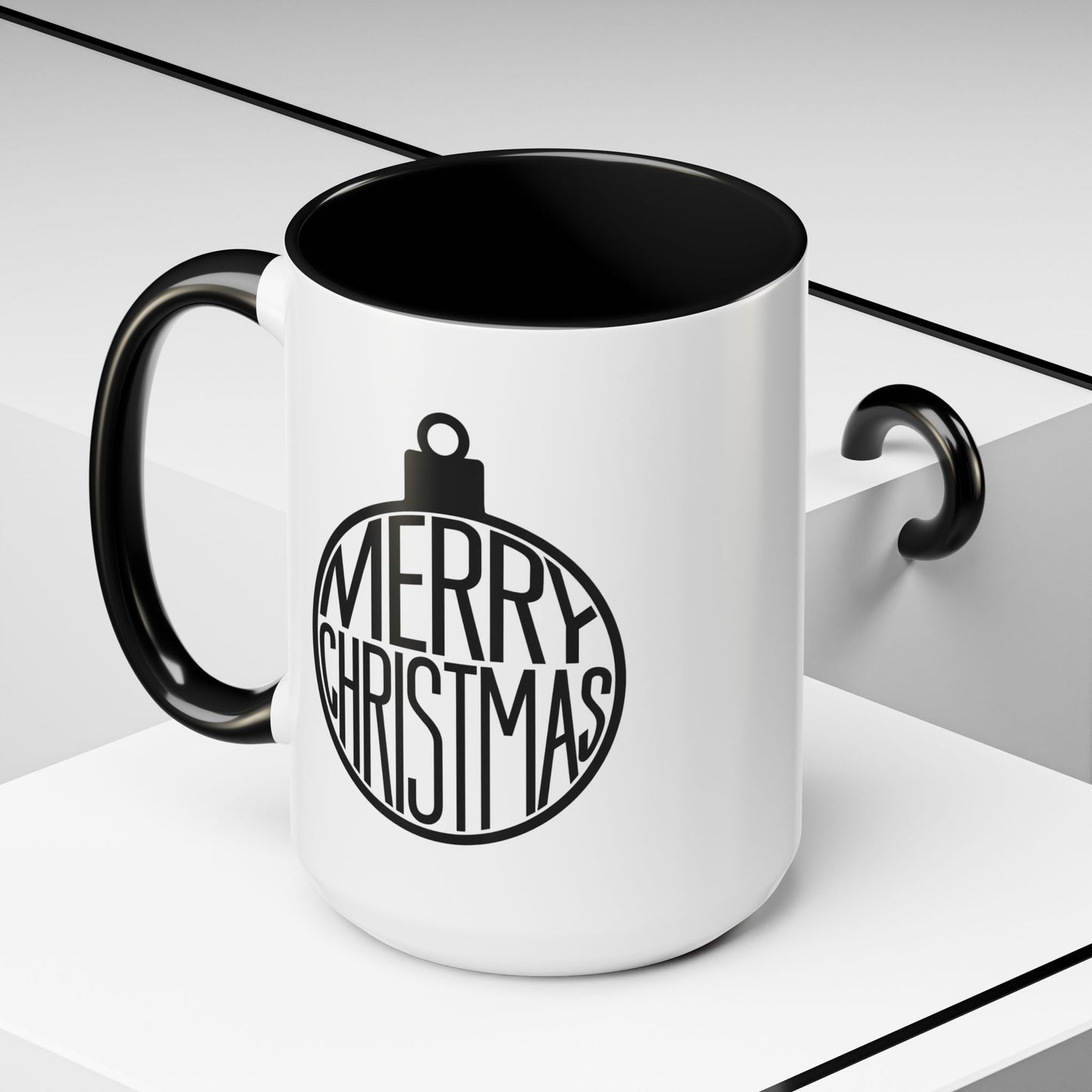Christmas Mug - Merry Christmas Black Text Ornament