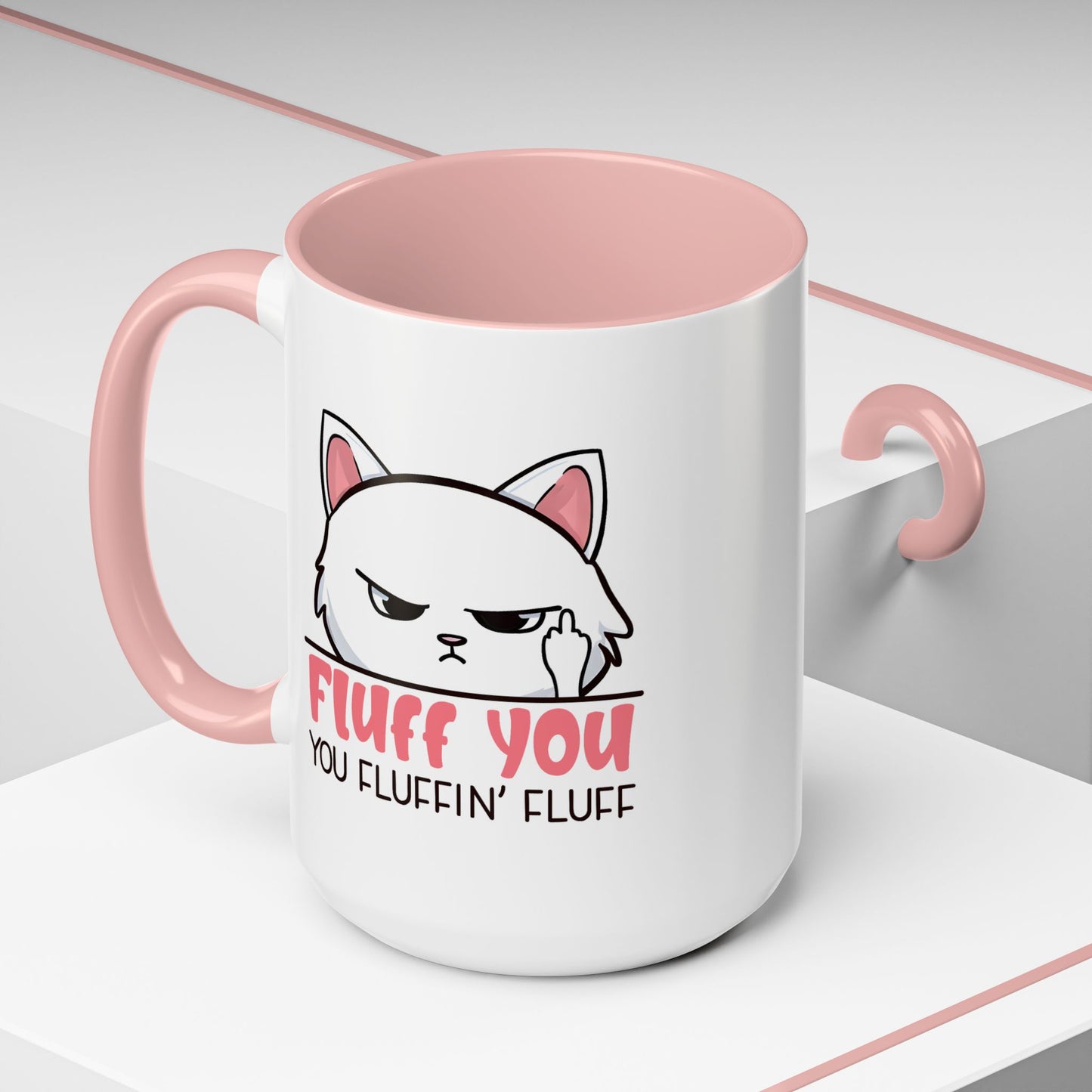 Adult Mug - Fluff You White Cat