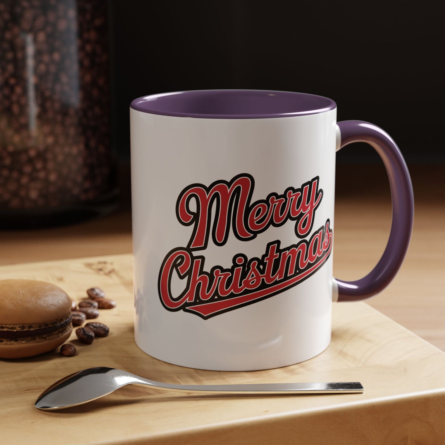 Christmas Mug - Merry Christmas Red & Black Baseball Text