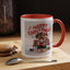 Christmas Mug - Merry Christmas Red Text Puppy Green Top