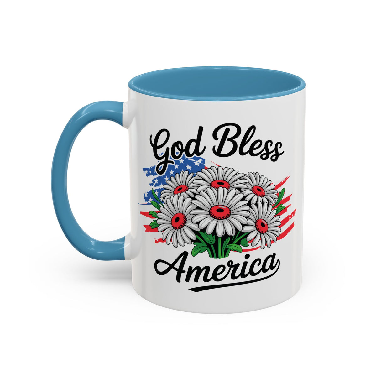 4th of July Mug - God Bless America Daisies