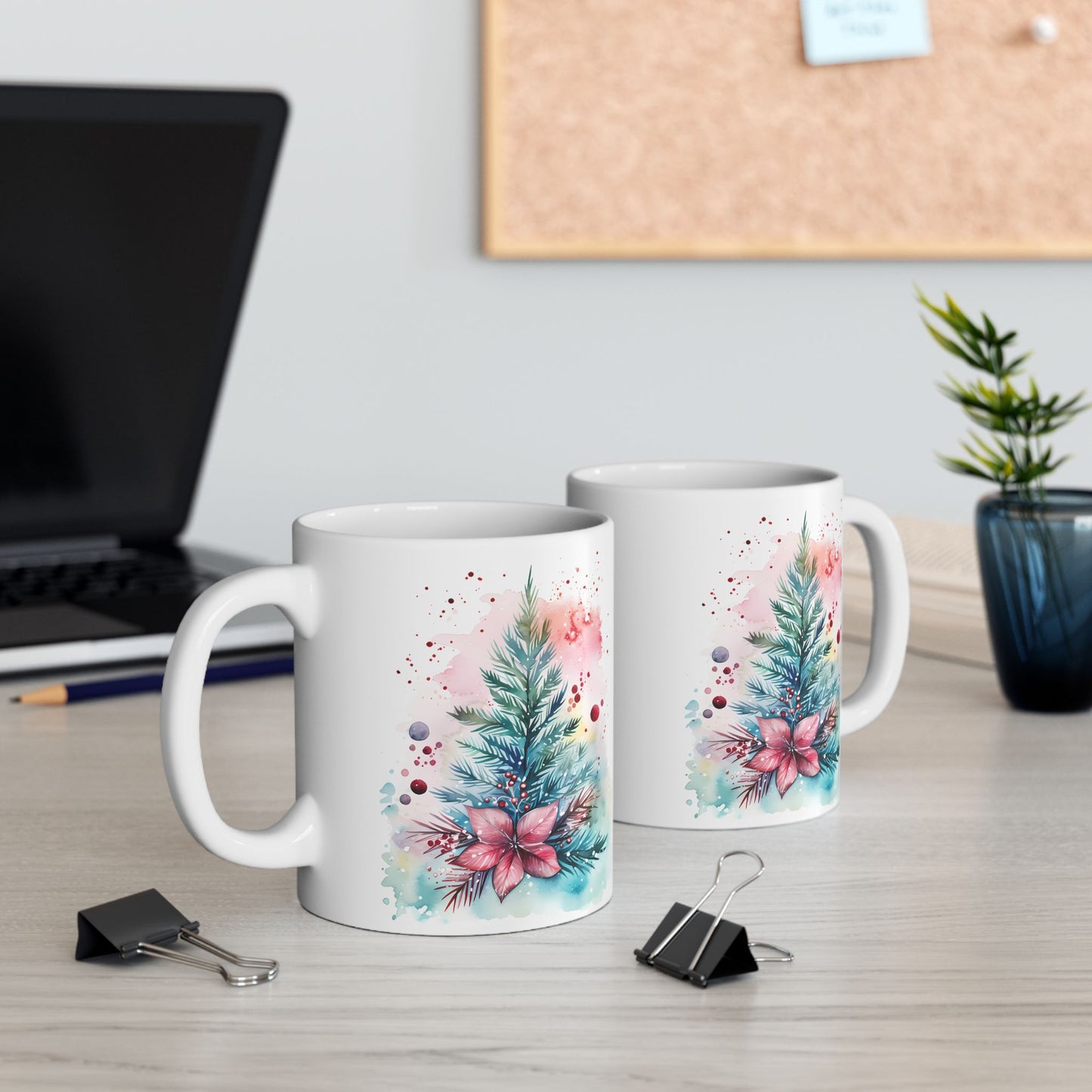 Christmas Mug - Christmas Tree and Mistletoe