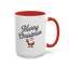 Christmas Mug - Merry Christmas Black Text Santa Present