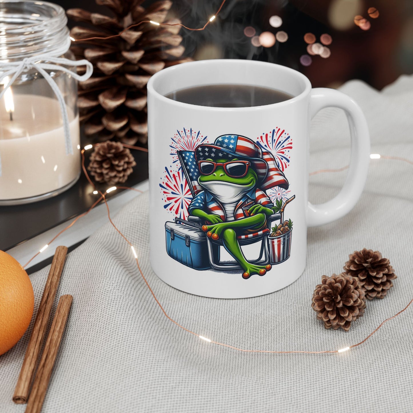 4th of July Mug - Cool Patriotic Frog