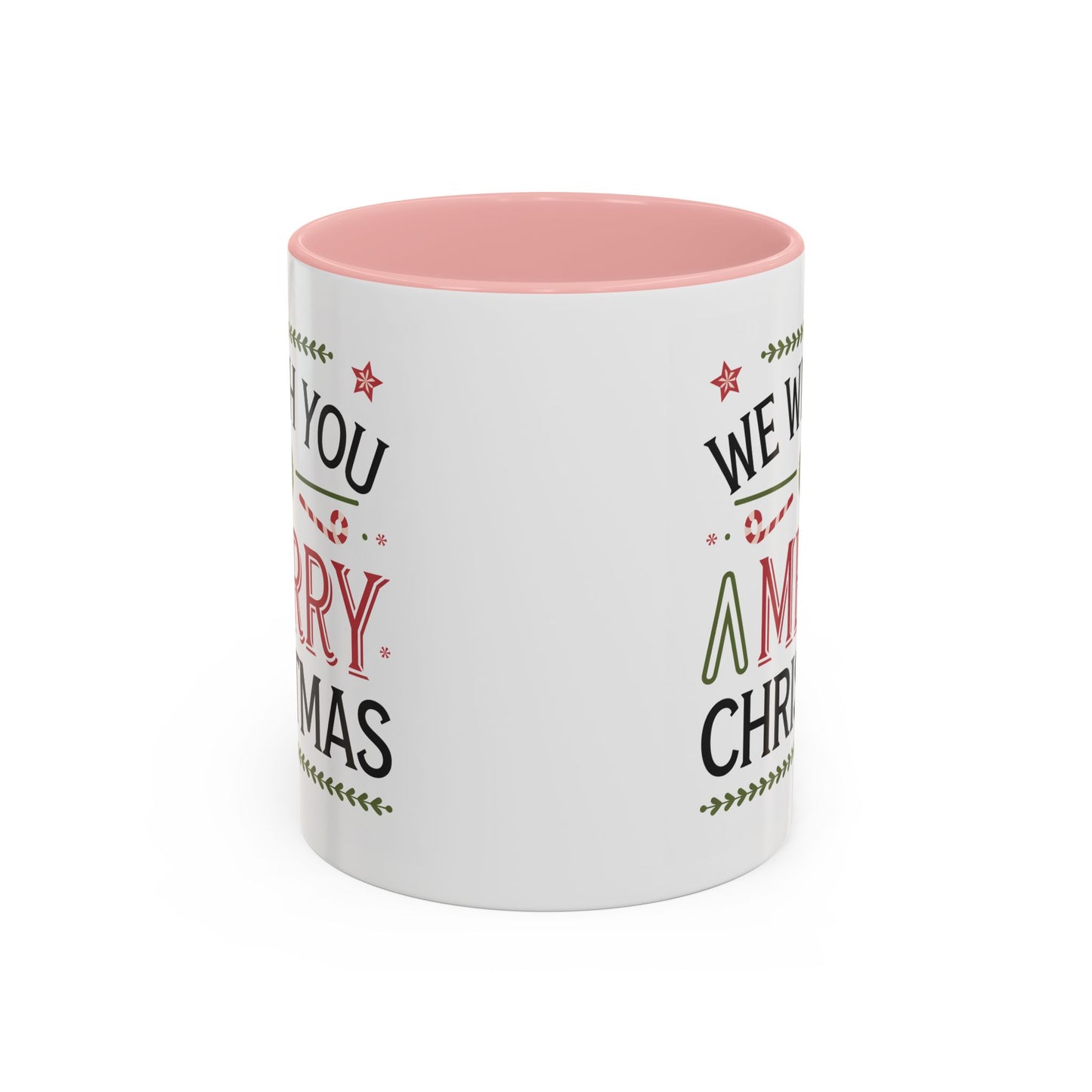 Christmas Mug - We Wish You a Merry Christmas Blue Green & Red Text