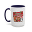 Christmas Mug - Green Text Red Banner Reindeer Bear Penguin