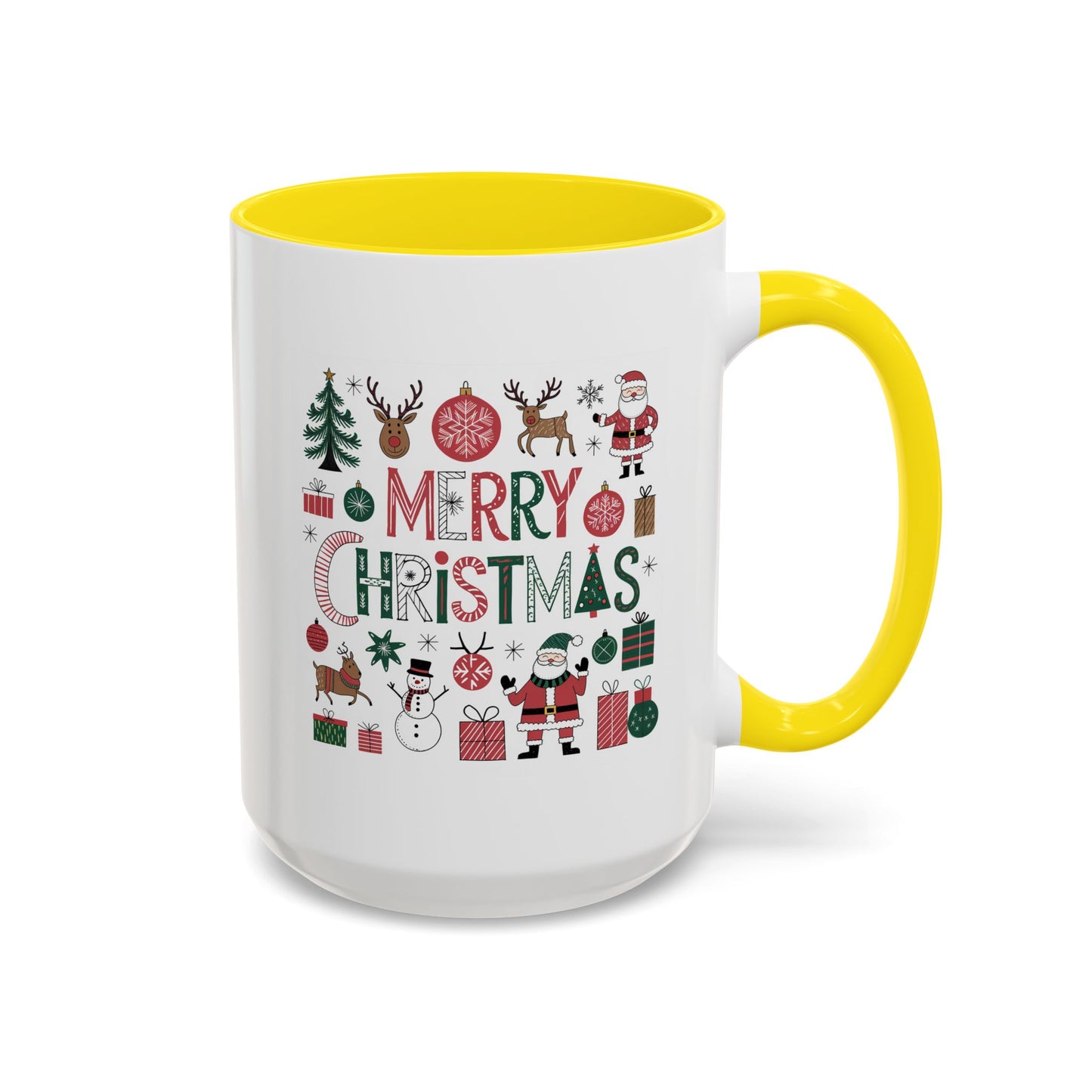 Christmas Mug - Merry Christmas Red White & Green Text Collage