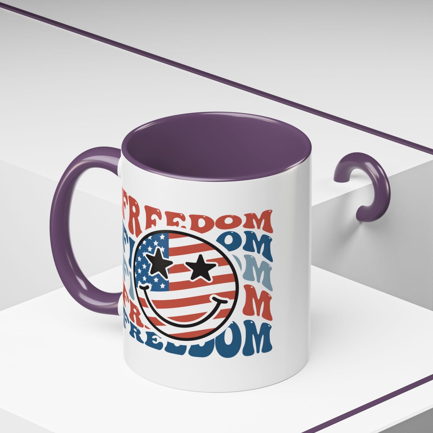 4th of July Mug - Freedom Smiley Face