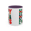 Christmas Mug - Happy Holidays Green Red & Blue Decorative Text