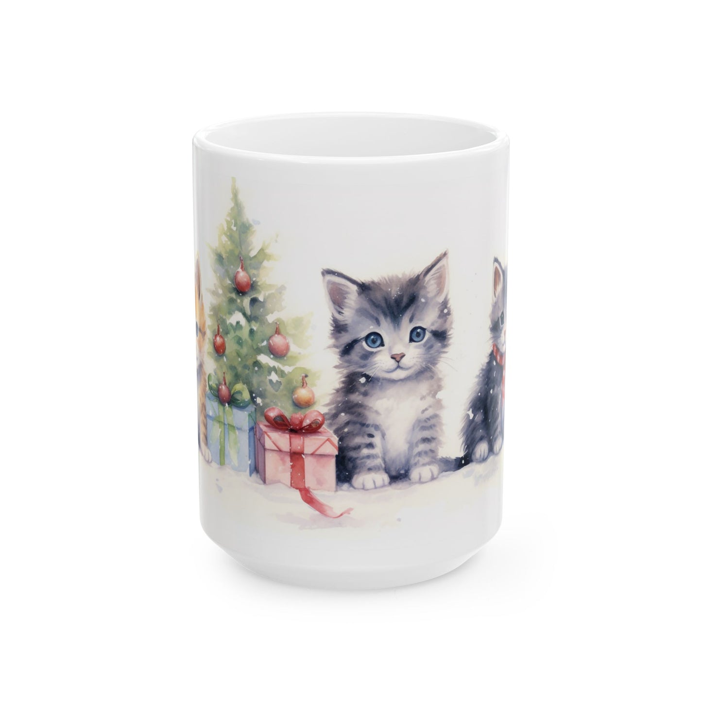 Christmas Mug - Three Kittens Christmas Tree