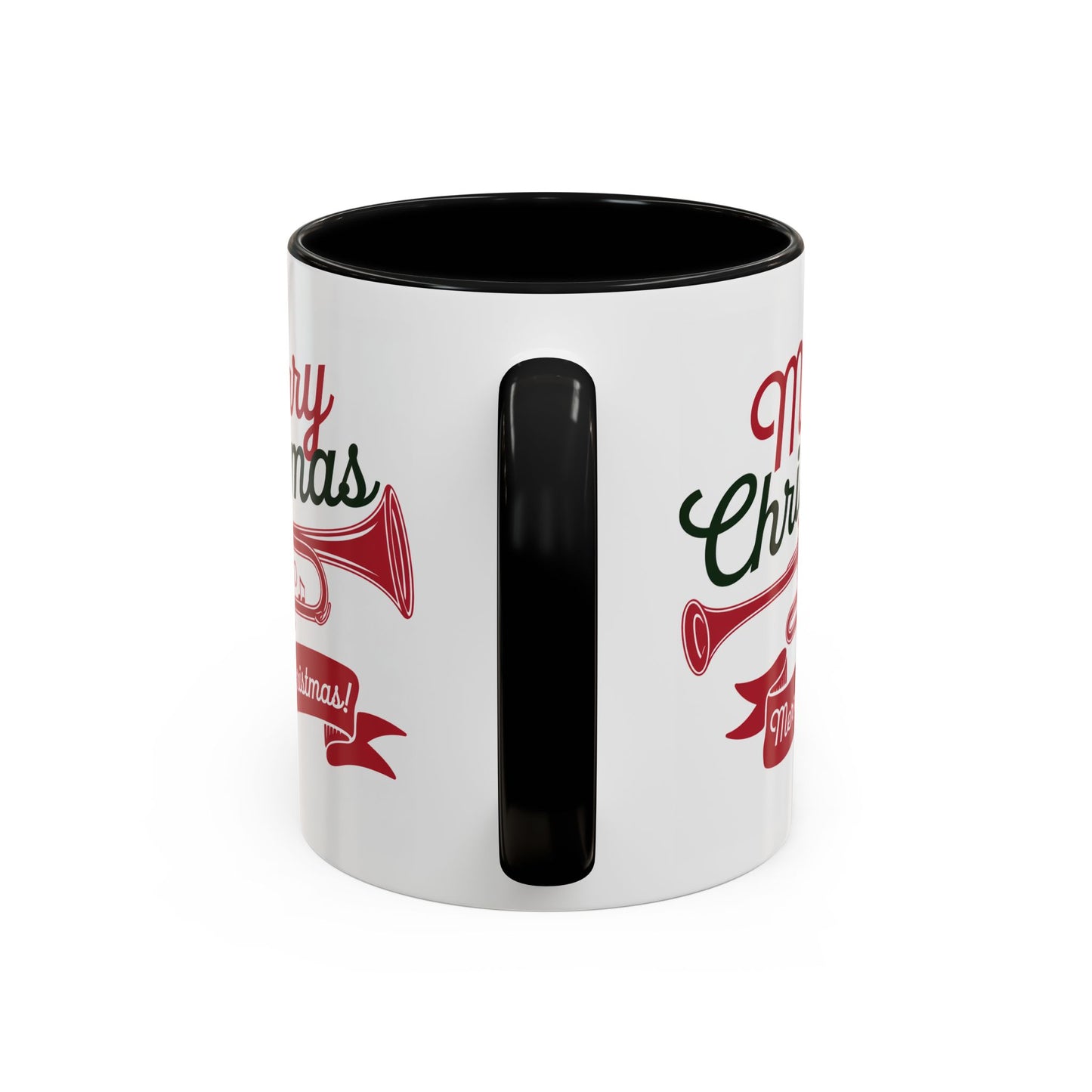 Christmas Mug - Red & Green Text Trumpet