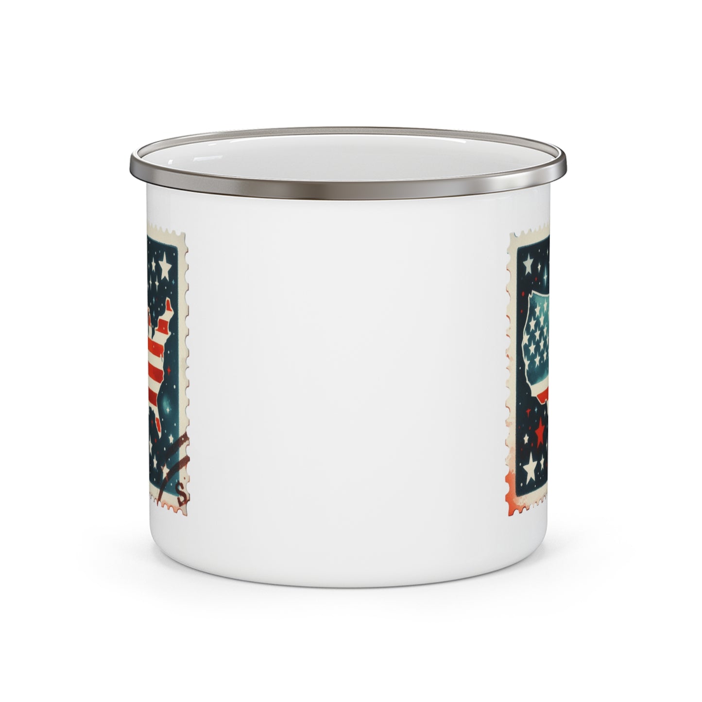 4th of July Mug - America Landscape Stars Stamp