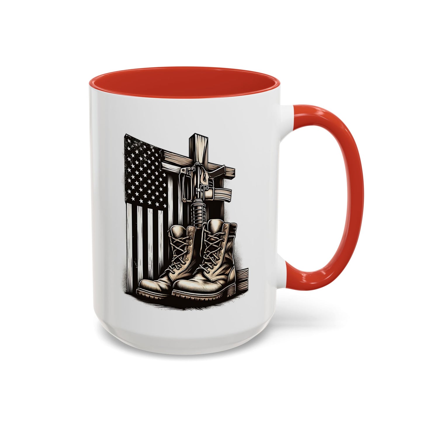 4th of July Mug - Fallen Soldier Boots Flag