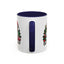 Christmas Mug - Merry Christmas White & Black Text Santa Trees Presents