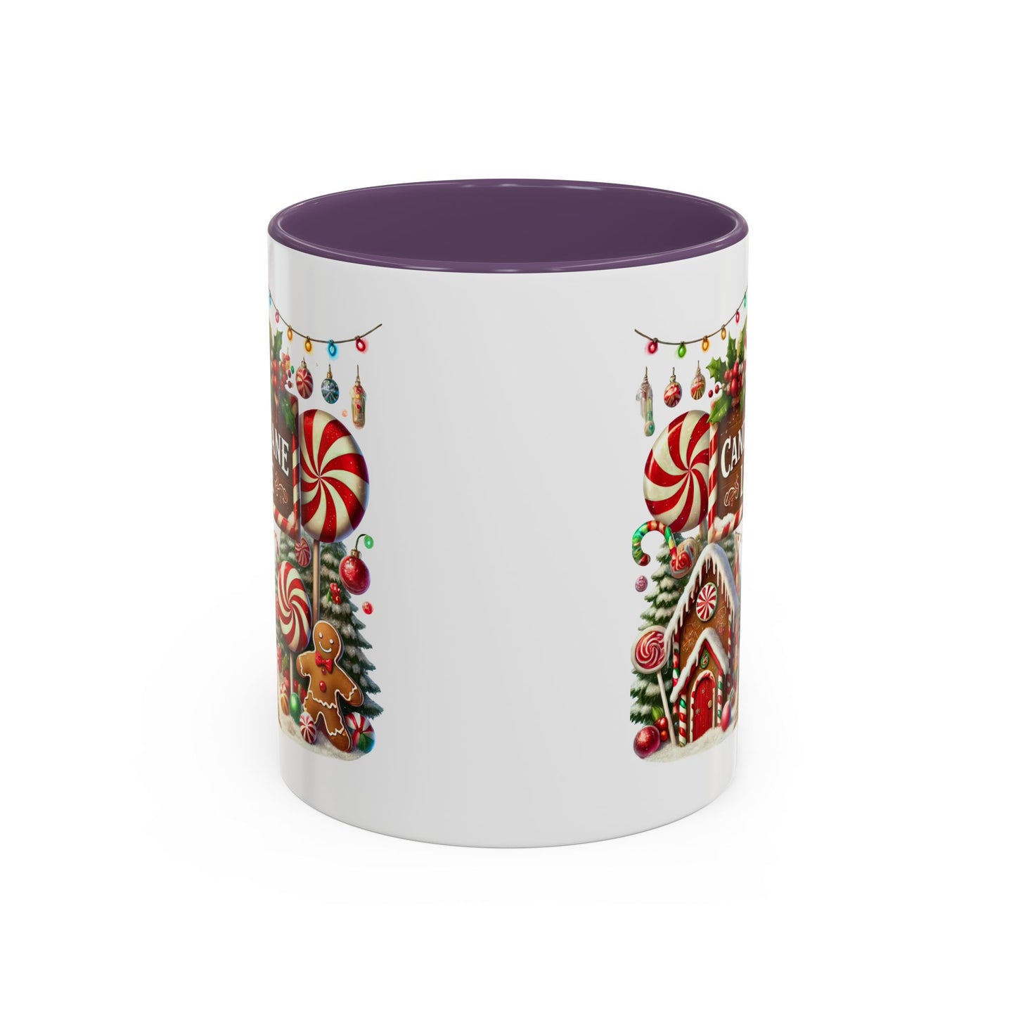 Christmas Mug - Candy Cane Lane White Text Ornaments Candy