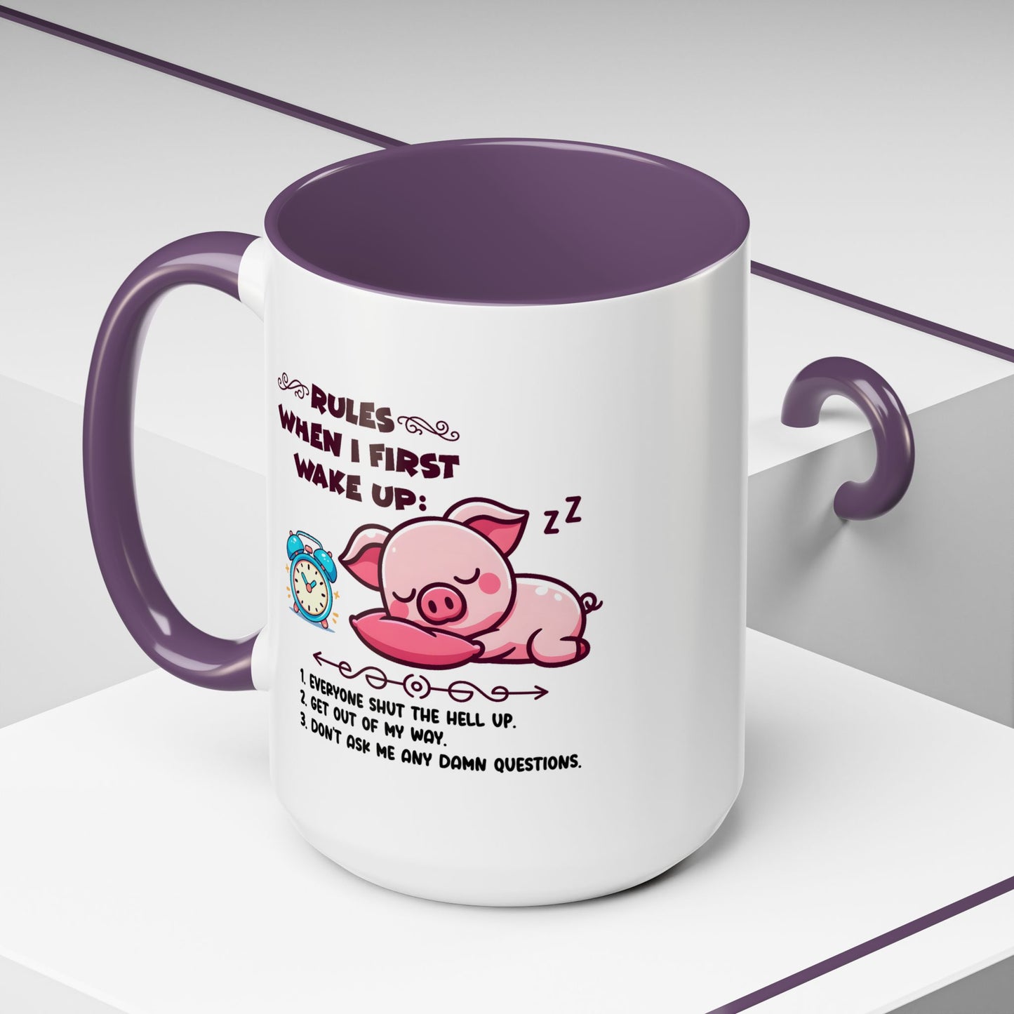 Humor Mug - Rules When I First Wake Up!