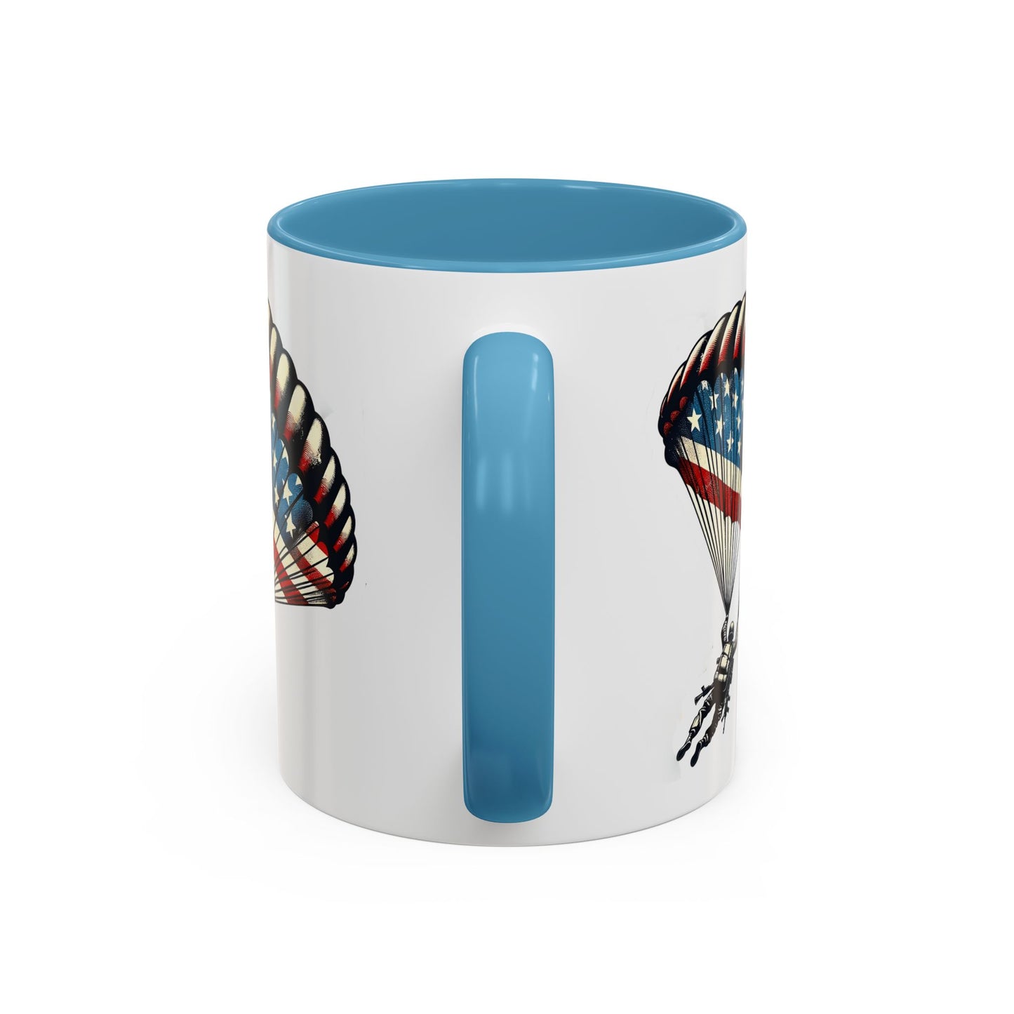 4th of July Mug - Airborne Soldier Parachute Flag