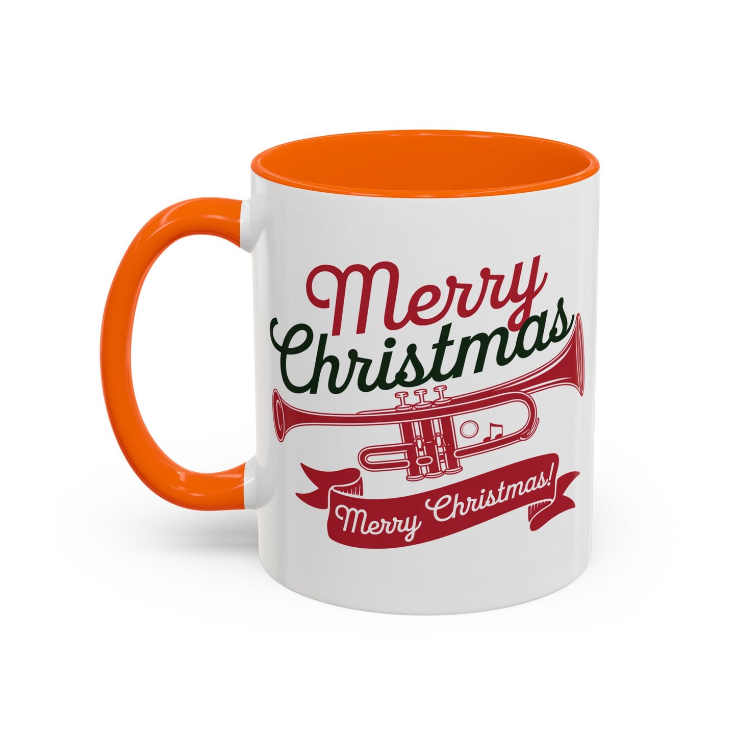 Christmas Mug - Red & Green Text Trumpet
