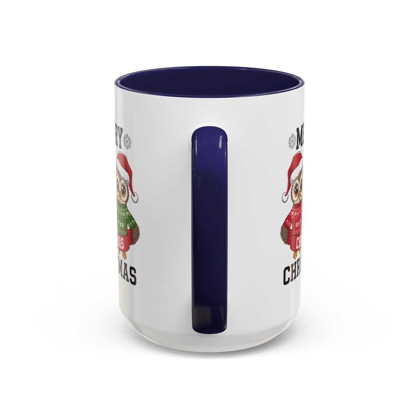 Christmas Mug - Merry Christmas Black Text Owls