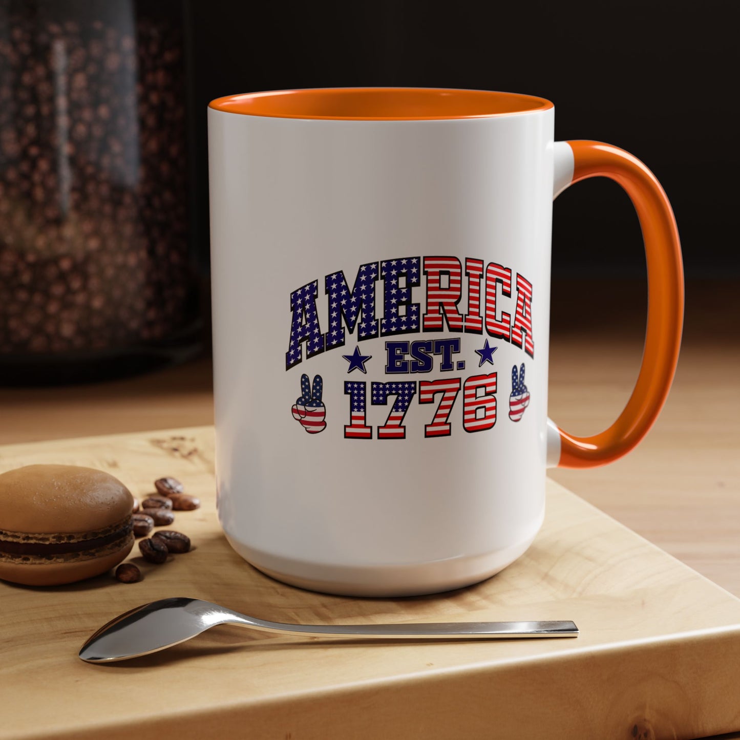 4th of July Mug - American Est 1776 Patriotic Flag