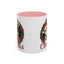 Christmas Mug - Merry Christmas Red Text Cat Presents Wreath