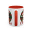Christmas Mug - Merry Christmas Red Text Cat Presents Wreath