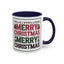 Christmas Mug - Merry Christmas Red Green & Black Text Trees Presents