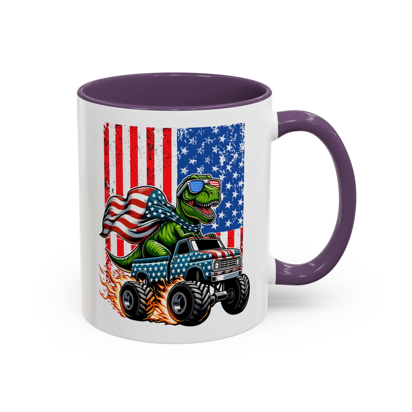 4th of July Mug - T Rex Riding Monster Truck