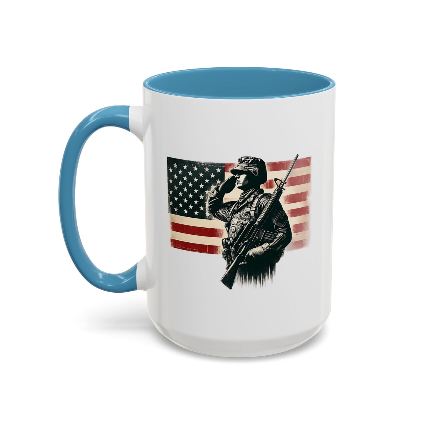 4th of July Mug - Soldier American Flag