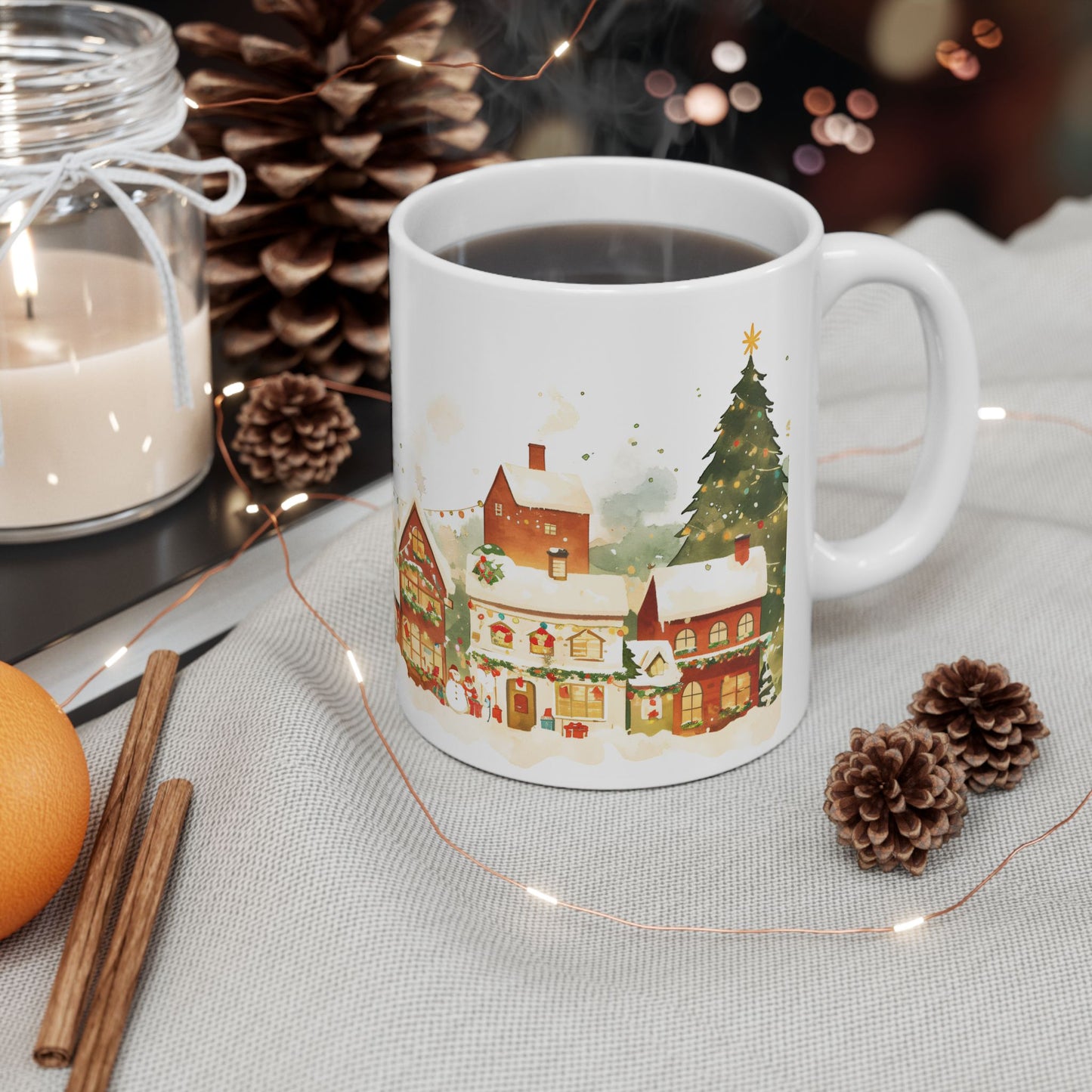 Christmas Mug - Snowy Village Wrap